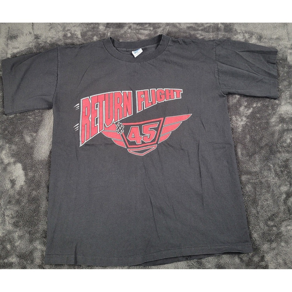 Vintage Michael Jordan Return Flight #45 Graphic T Shirt in Black Size Medium
